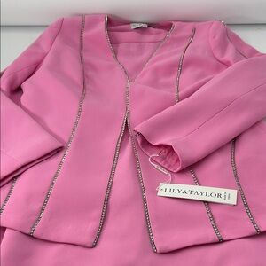 Taylor Pink Blazer with Silver Trim